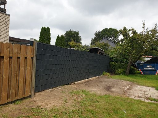 Flechtstreifen, Anthrazit, Sichtschutzzaun Doppelstabgitter